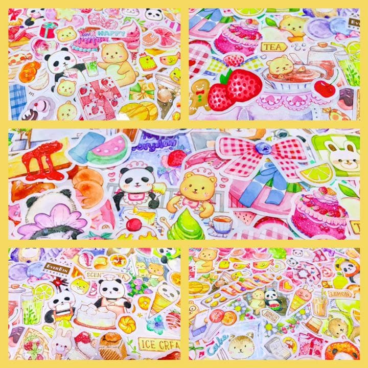 可愛いい❤️❤️フレークシール( ⸝⸝•ᴗ•⸝⸝ )くまパンの仲良し喫茶店♡♡