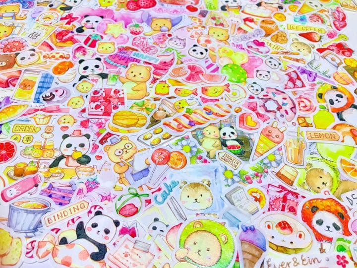 可愛いい❤️❤️フレークシール( ⸝⸝•ᴗ•⸝⸝ )くまパンの仲良し喫茶店♡♡