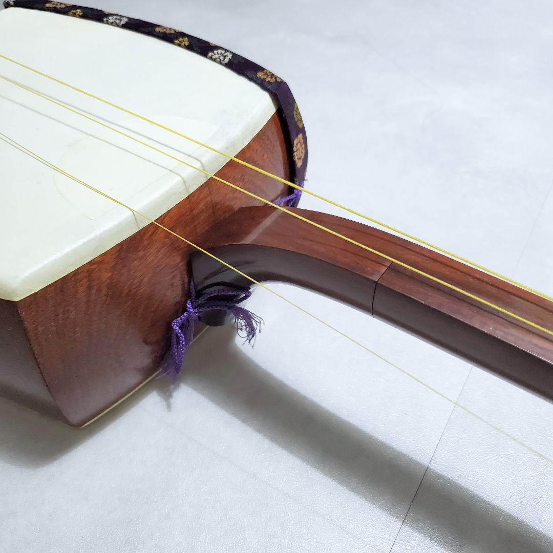 ▼高級長唄三味線▼細棹 短棹 紫檀 内寸胴 皮破れ＆弦切れ