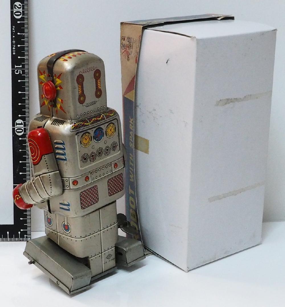 S.Y【メカニカル ウォーキング発火ロボット】ブリキ製ゼンマイ歩行 箱はコピー