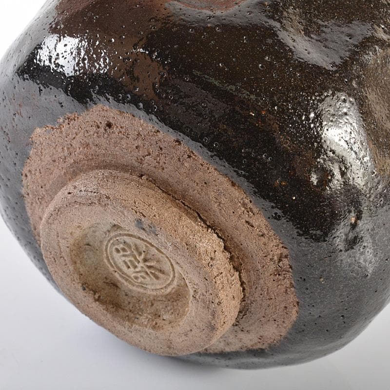 ラッキーライラック　茶道具　楽吉左衛門　黒楽茶碗　N　5732