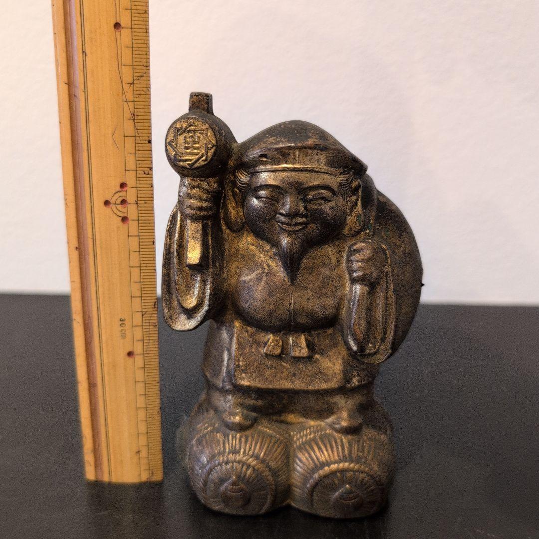 珍品　戦前　日本生命販促用・記念品　貯金箱　大黒天　金属製