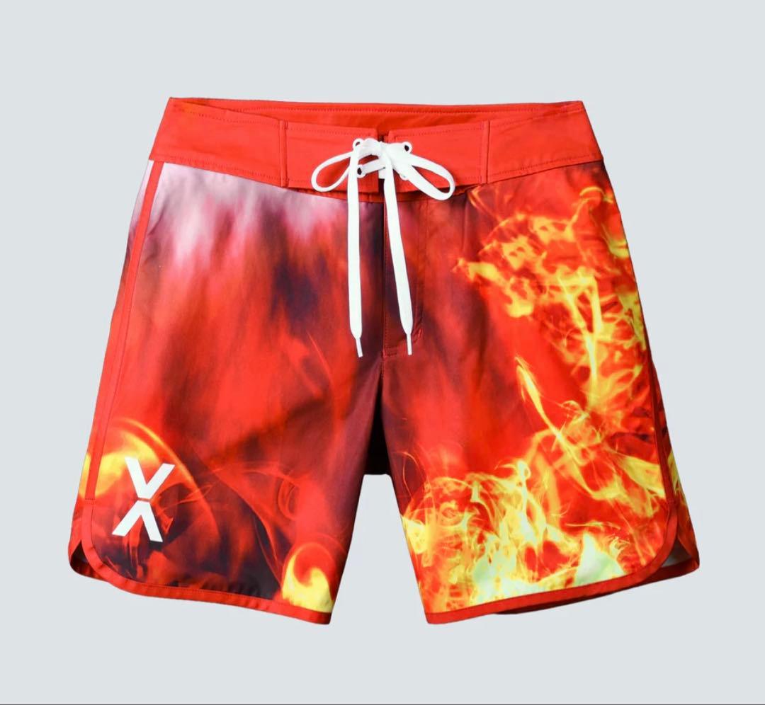 東京プロ寺島 遼選手着用モデル VEATM フレイムグラフィック サーフショーツ