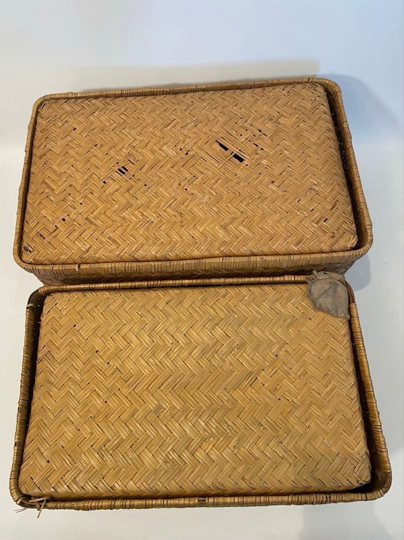 昭和レトロ 柳行李 やなぎこおり 衣類収納 収納ボックス 希少品　2個セット