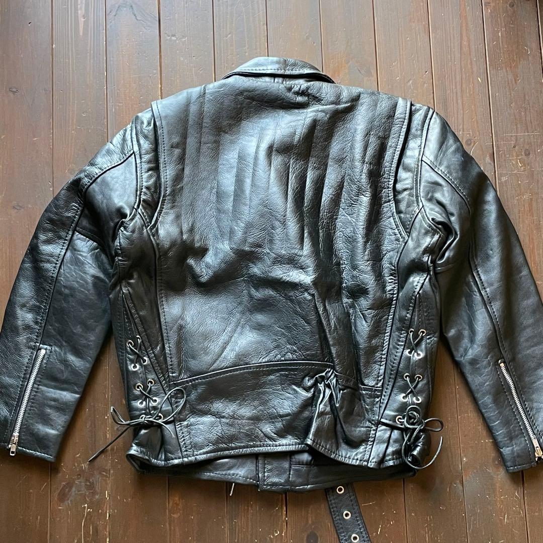 ■439 80年代ヨーロッパ ヴィンテージ古着 レザーライダースジャケット