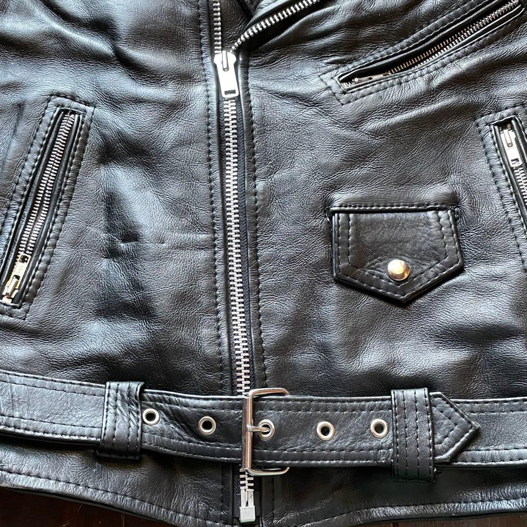 ■439 80年代ヨーロッパ ヴィンテージ古着 レザーライダースジャケット