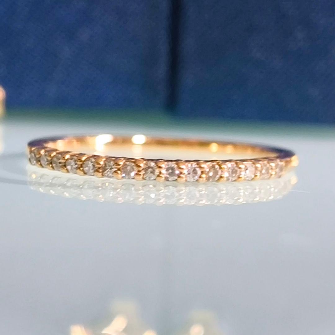 NOJESS　K10 YG　ハーフエタニティ　ダイヤ　0.08ct　リング　8号