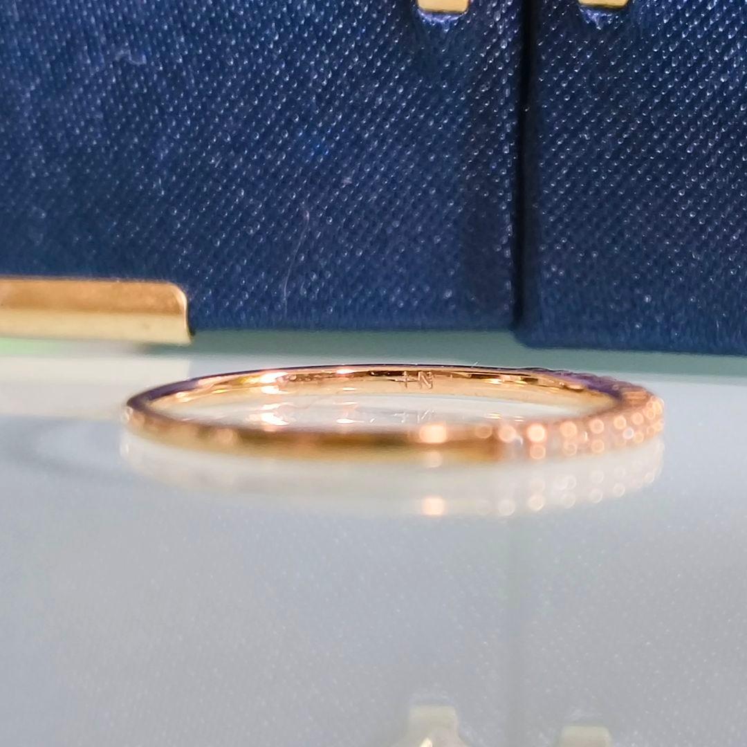 NOJESS　K10 YG　ハーフエタニティ　ダイヤ　0.08ct　リング　8号