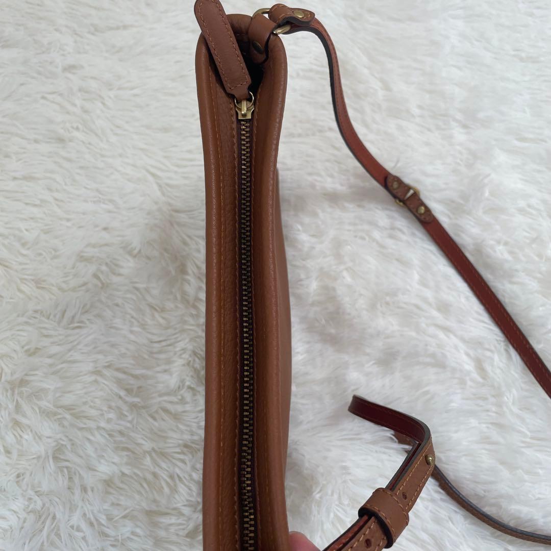 新品 フェリージ サコッシュ ショルダーバッグ レザー ブラウン 本革 ポーチ