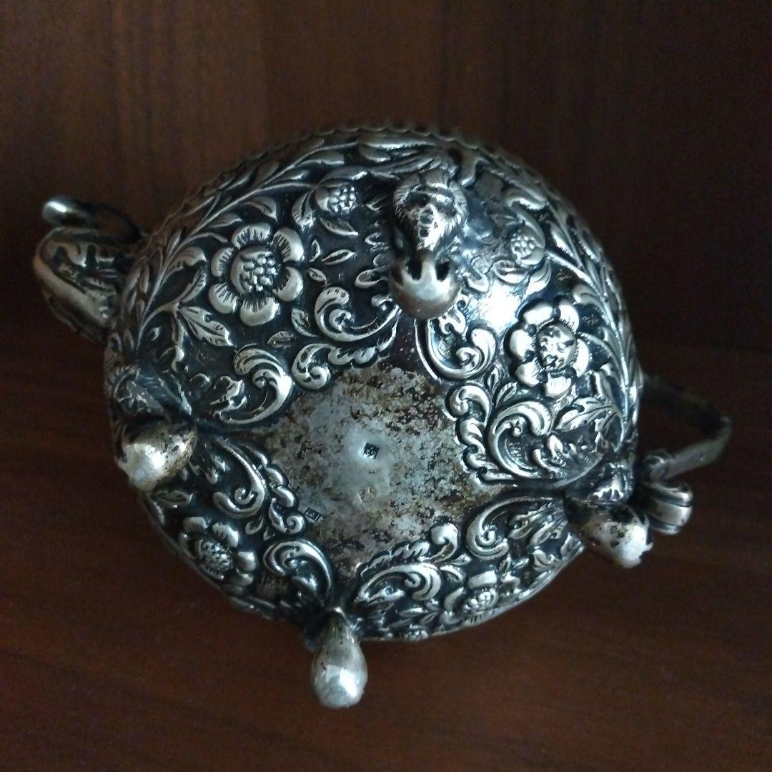 アンティーク ティーセット 銀メッキ 彫刻装飾 ヴィクトリアン風