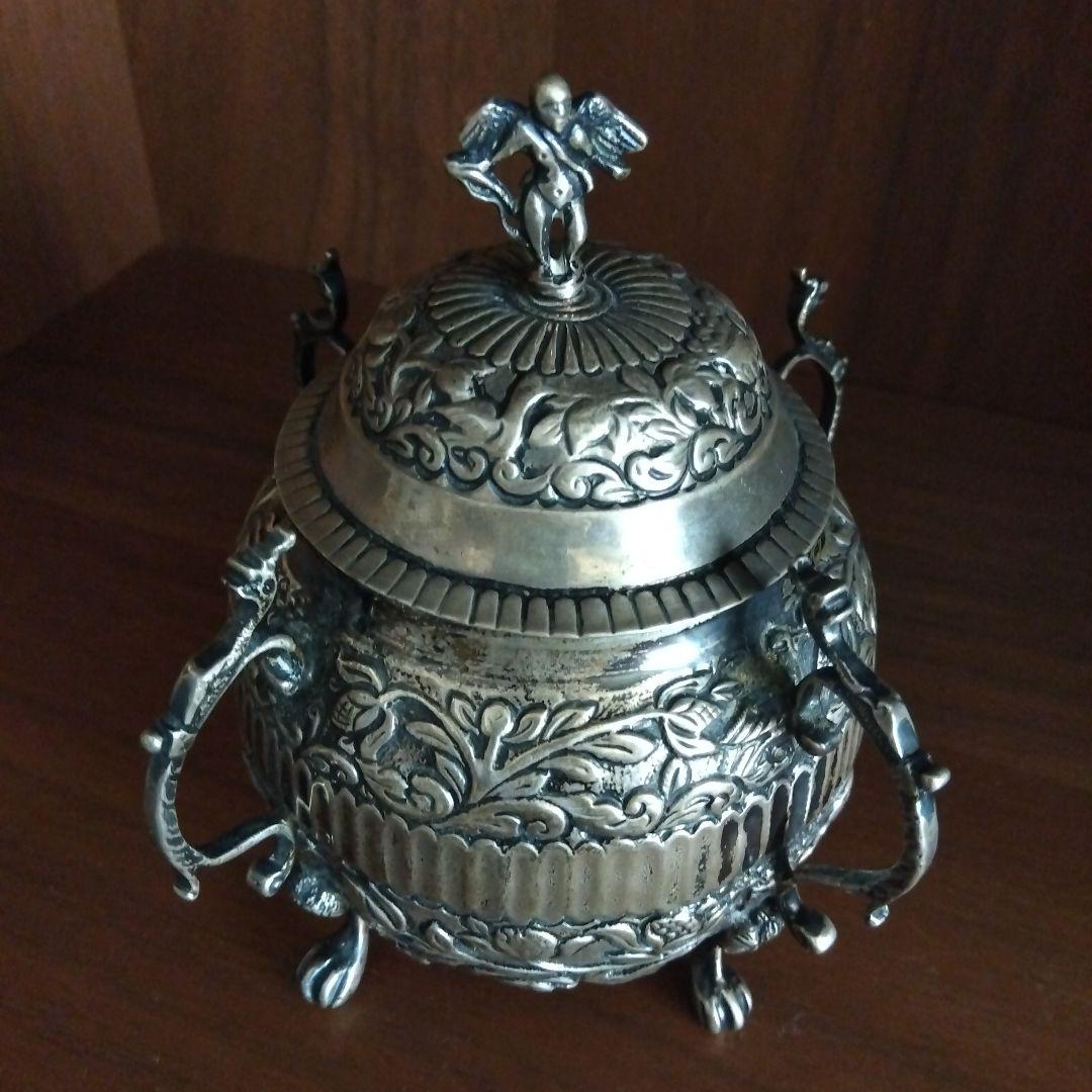 アンティーク ティーセット 銀メッキ 彫刻装飾 ヴィクトリアン風