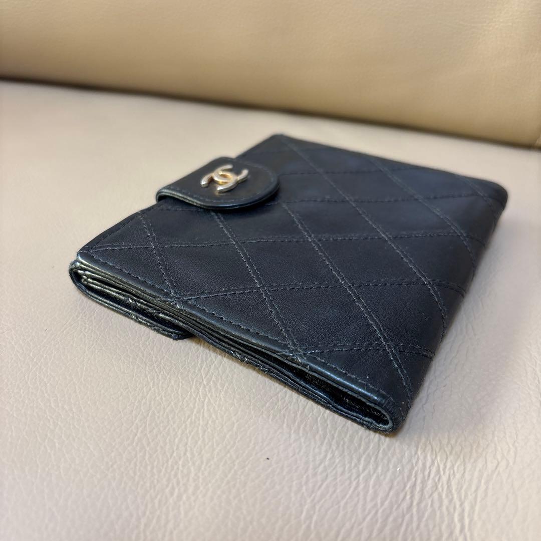 本物・正規品　CHANEL ビコローレ ラムスキン 二つ折り財布 Wホック