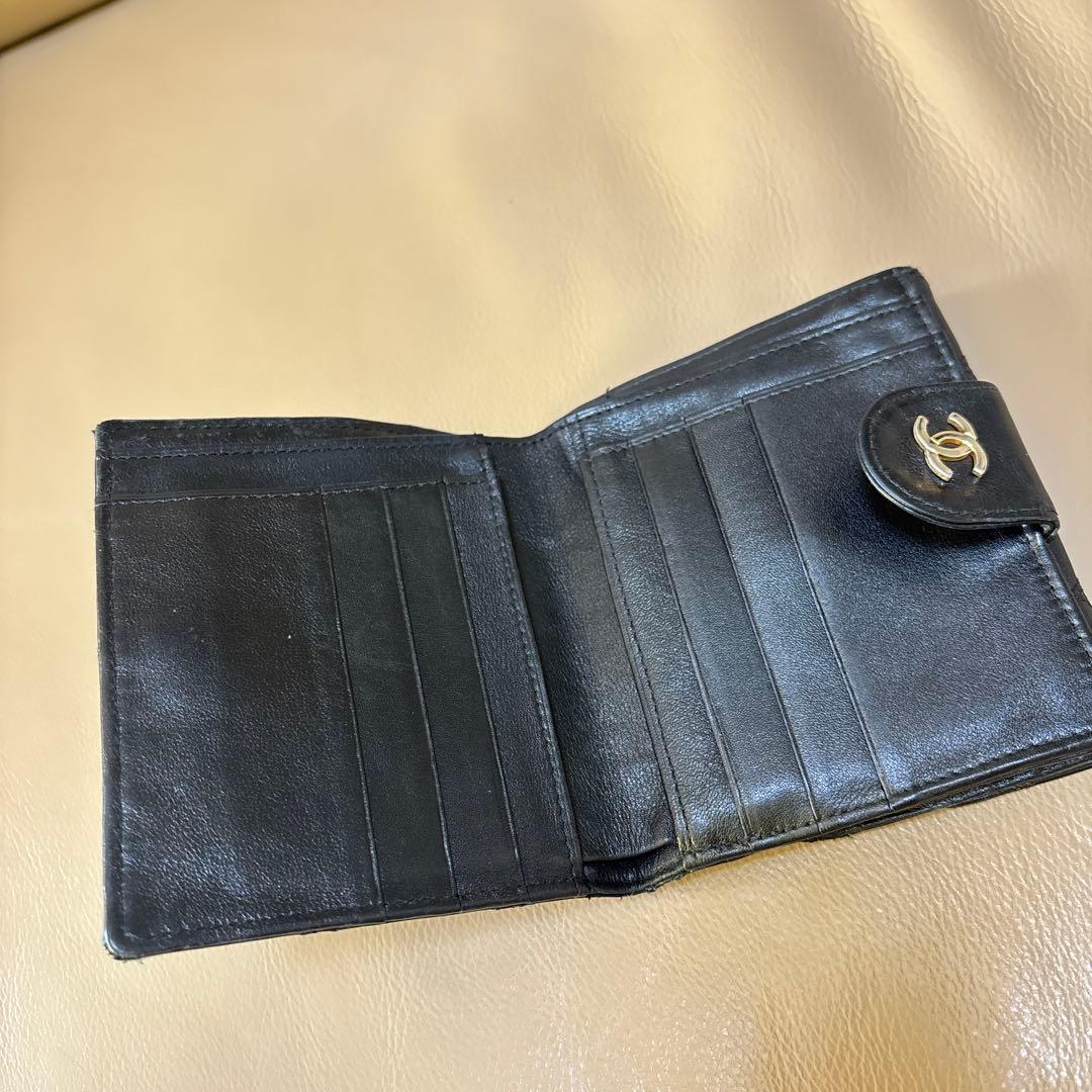 本物・正規品　CHANEL ビコローレ ラムスキン 二つ折り財布 Wホック
