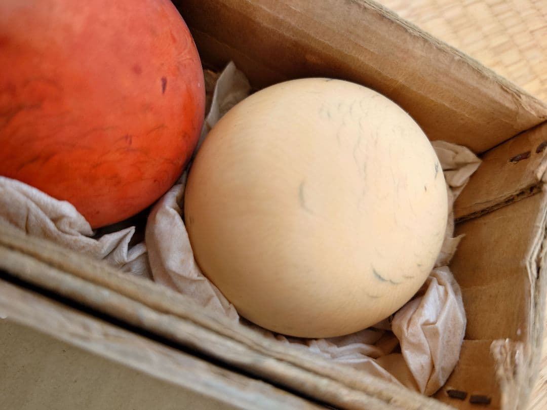 象牙風　ビリヤード　キューボール　骨董品　赤白