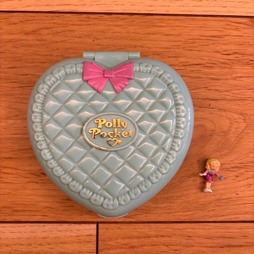 ポーリーポケット•ベビールーム・コンパクト•ハート型•パステルブルー