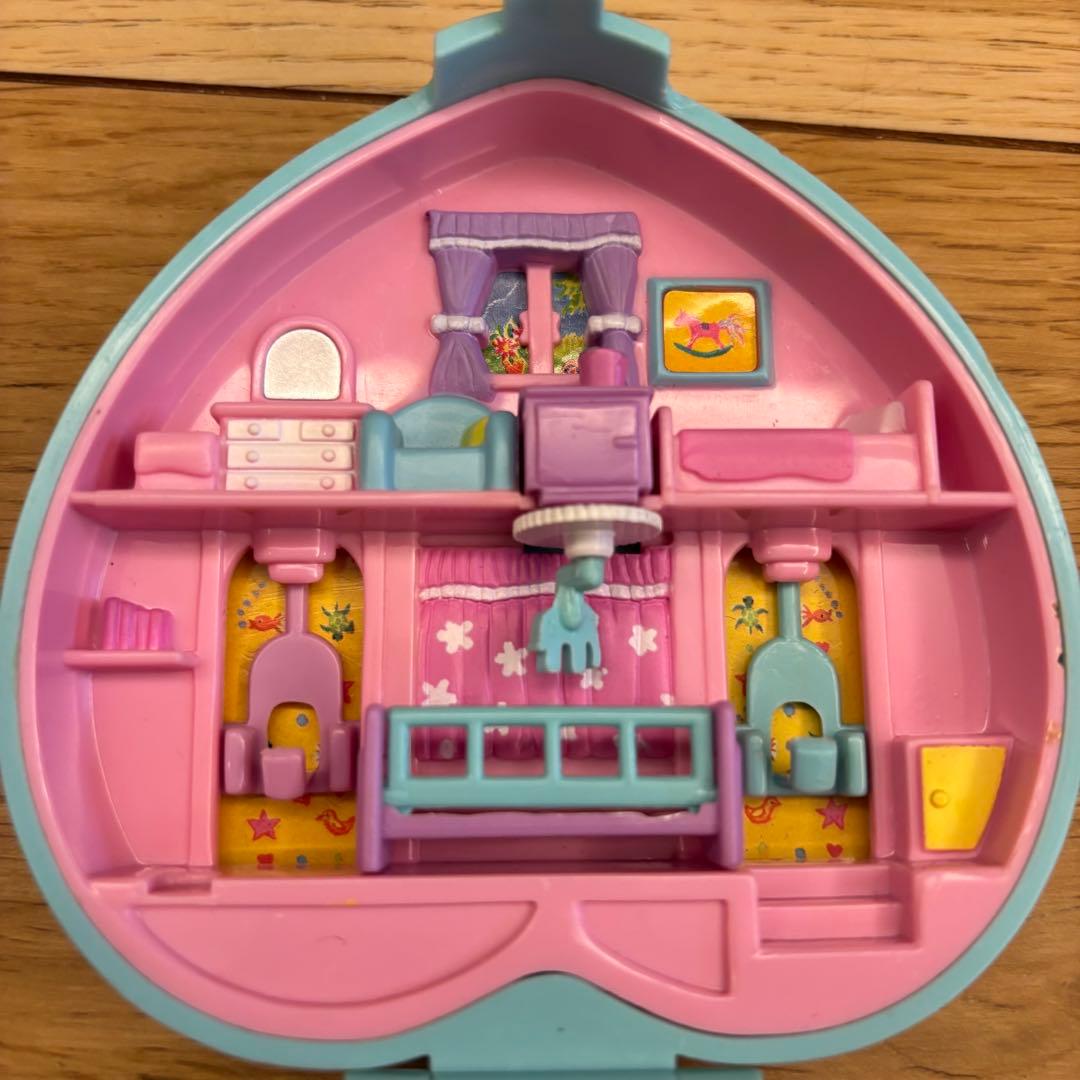 ポーリーポケット•ベビールーム・コンパクト•ハート型•パステルブルー