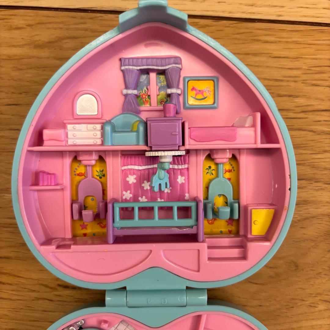 ポーリーポケット•ベビールーム・コンパクト•ハート型•パステルブルー