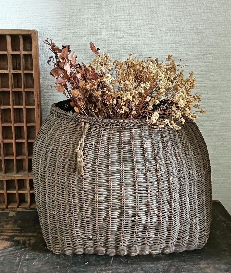 お取置7/16 古手の大きなあけび籠 　古民家　インテリア　古物　あけび籠
