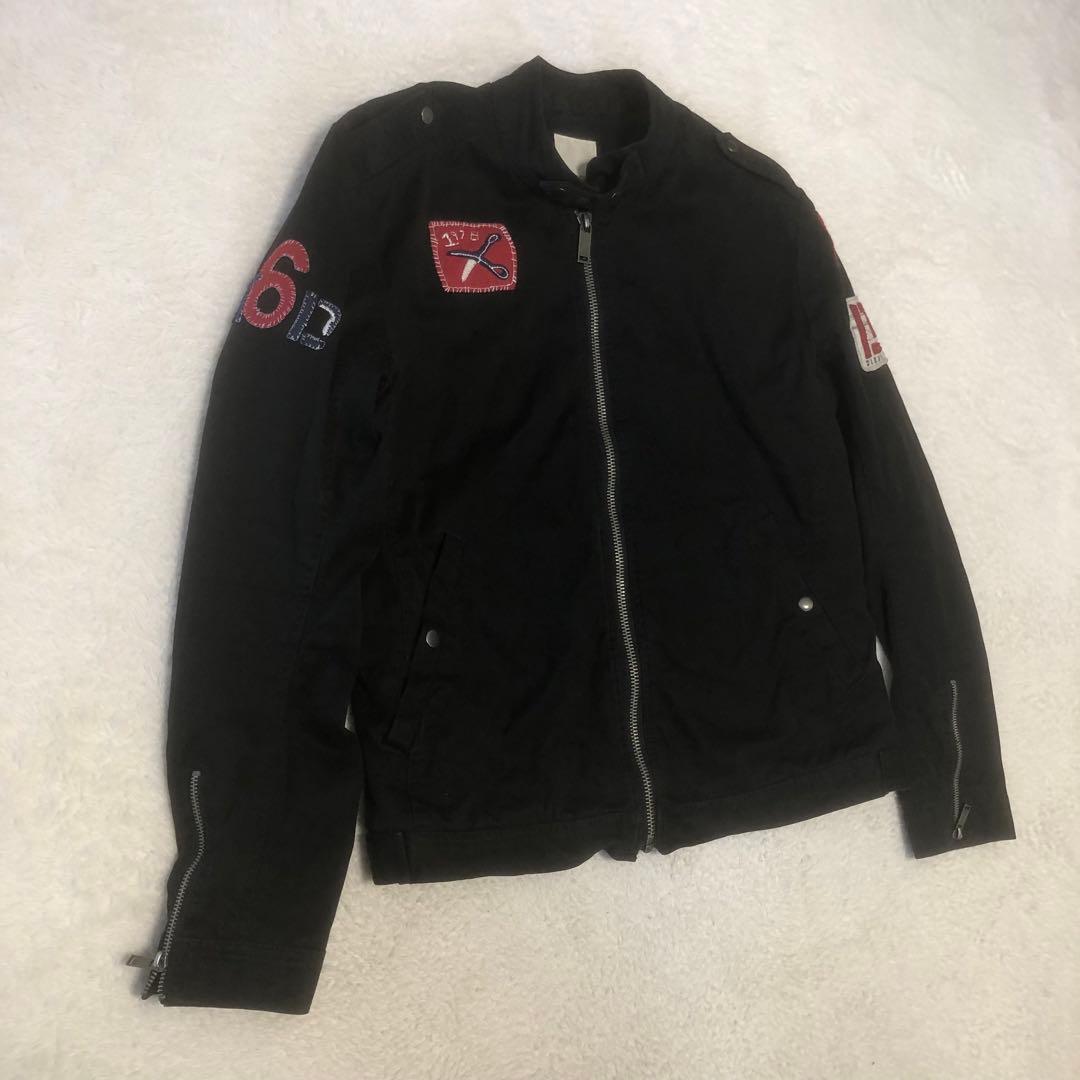 DIESEL シングルライダー　コットン　アップリケデザイン　ジャケットブルゾン