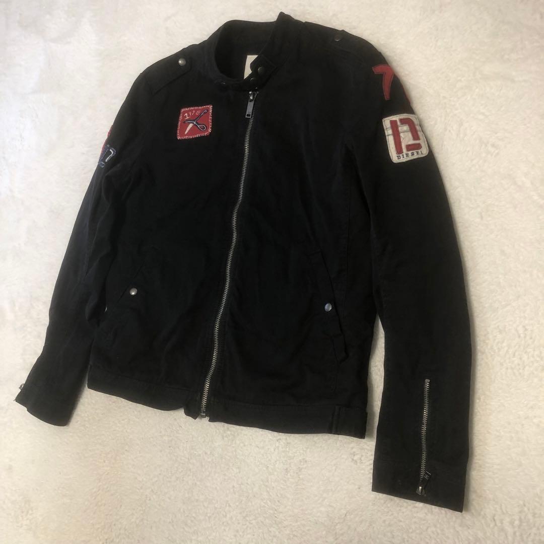 DIESEL シングルライダー　コットン　アップリケデザイン　ジャケットブルゾン
