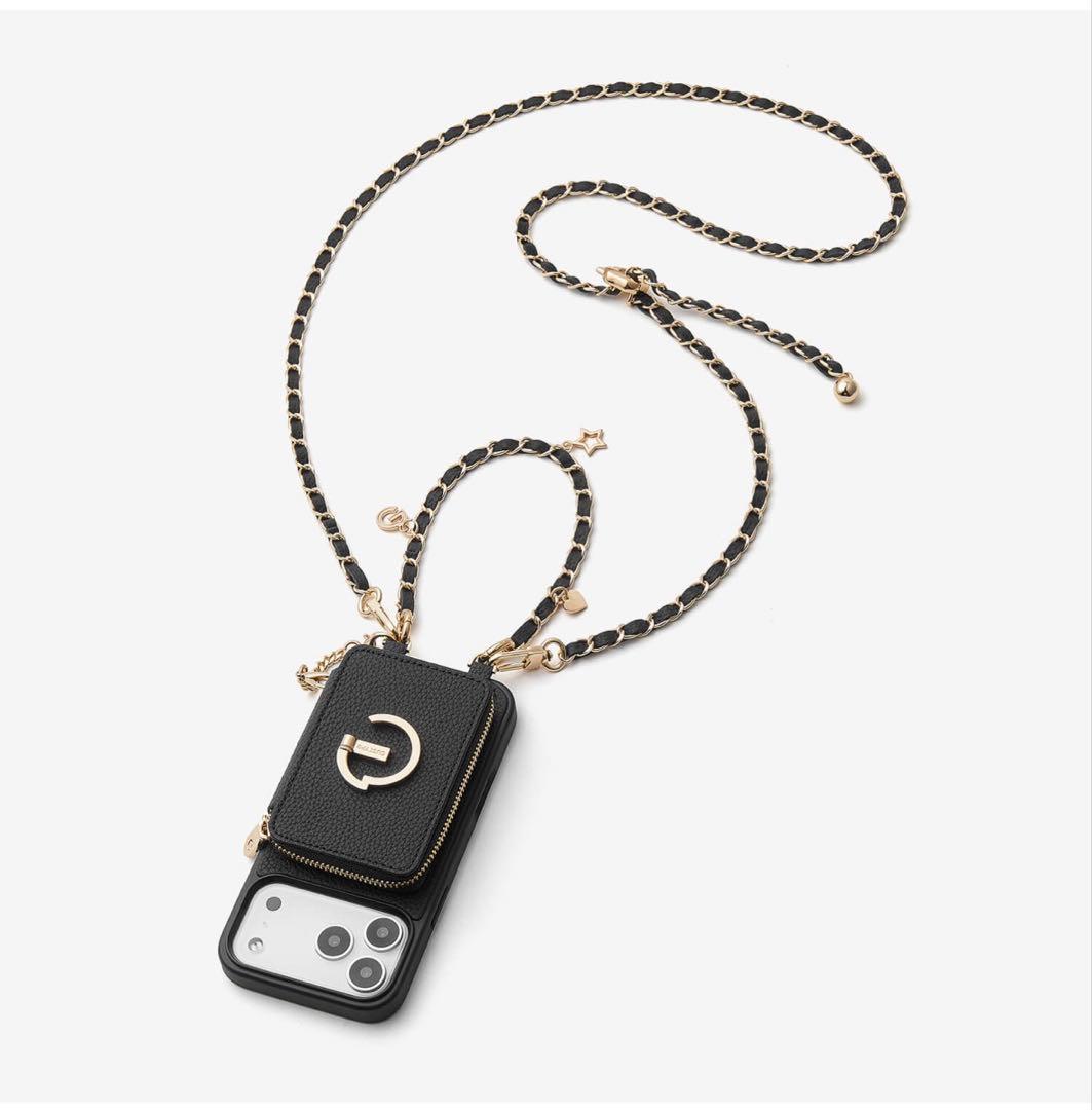 CUSTYPE ブラック iPhone17ケース ショルダーストラップ4点セット