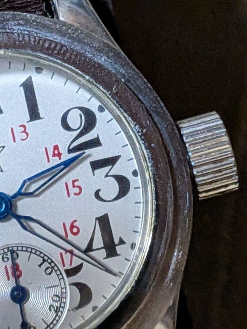 日本軍　陸軍　将校　腕時計　防塵　防湿　二重ガラス　レプリカ　電池式　　可動