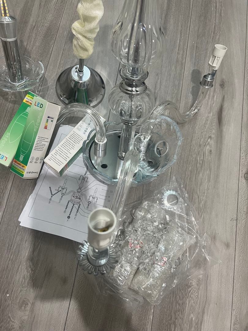 K*n様 LED電球付きクリスタルシャンデリア 3灯