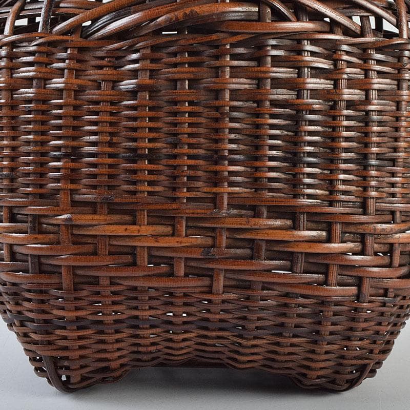 茶道具　吉田ふみ与作　耳付掛花籠　籠花生　時代箱付　V　R9539