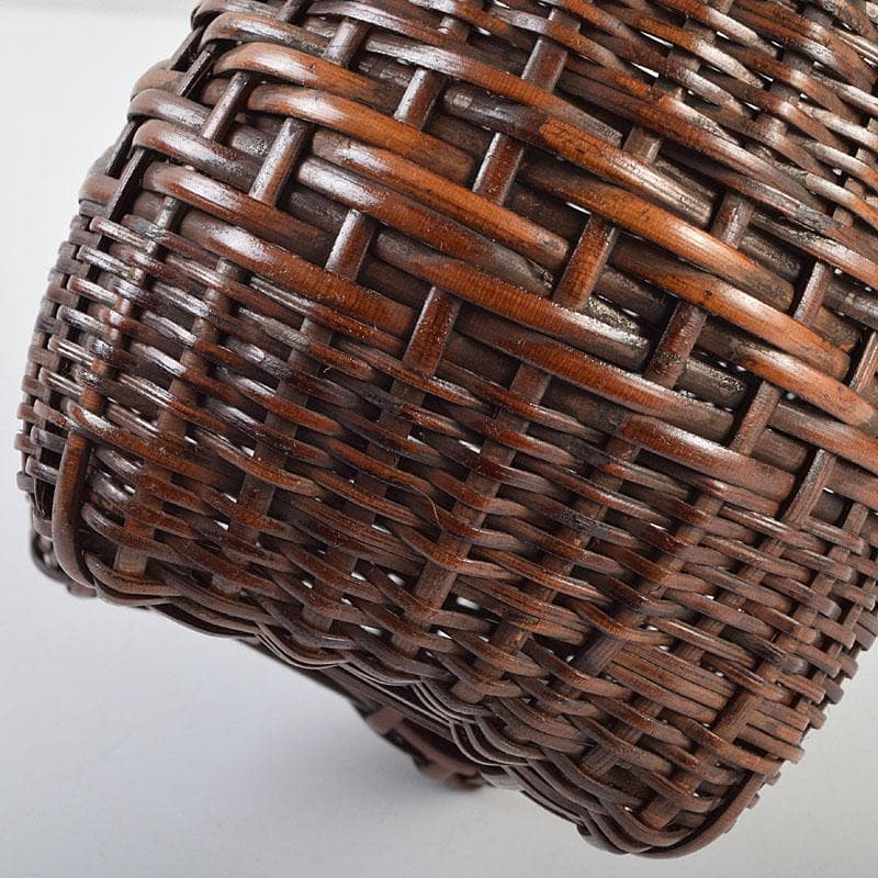 茶道具　吉田ふみ与作　耳付掛花籠　籠花生　時代箱付　V　R9539