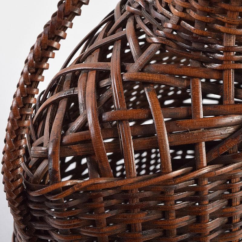 茶道具　吉田ふみ与作　耳付掛花籠　籠花生　時代箱付　V　R9539