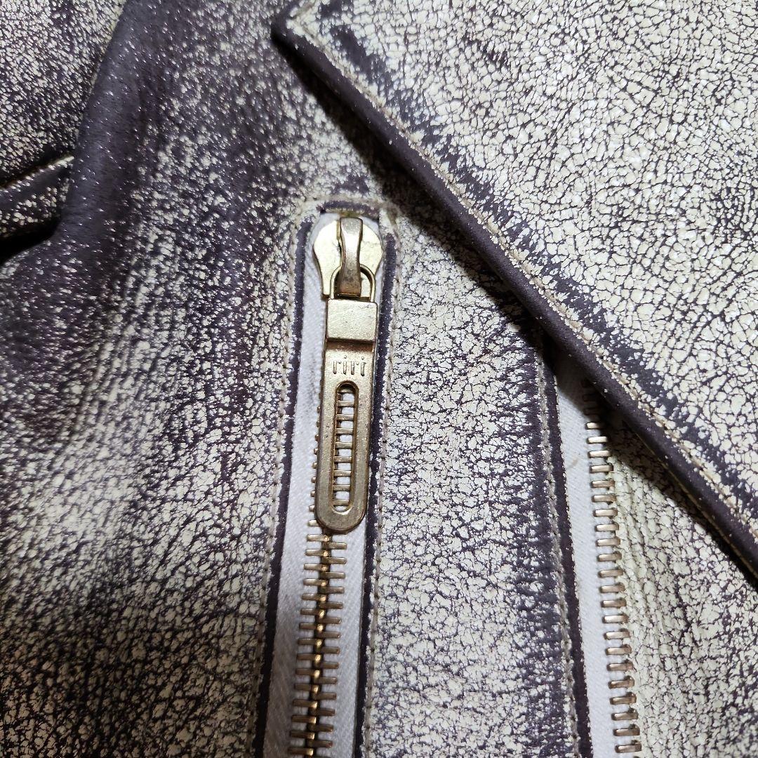 galaabenD　ガラアーベント　クラッシュ加工ダブルライダースジャケット　M