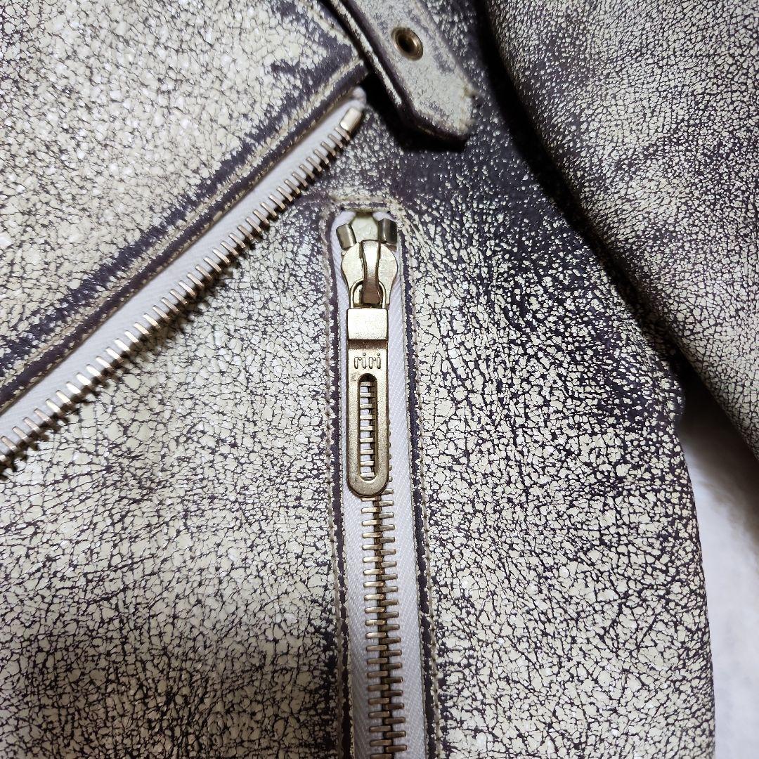 galaabenD　ガラアーベント　クラッシュ加工ダブルライダースジャケット　M