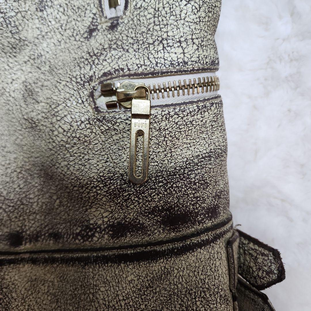 galaabenD　ガラアーベント　クラッシュ加工ダブルライダースジャケット　M