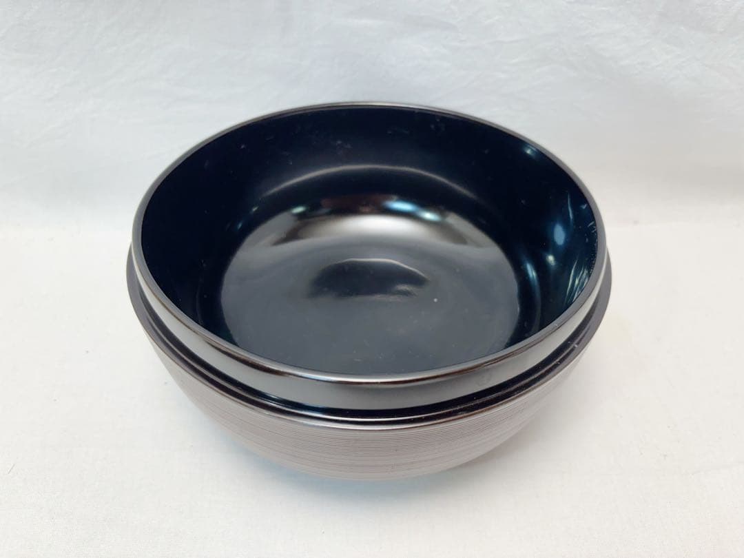 ほぼ未使用 茶道具 漆芸一后一兆作 塗師静峰 輪島塗溜塗 波蒔絵食籠 千筋 刻印