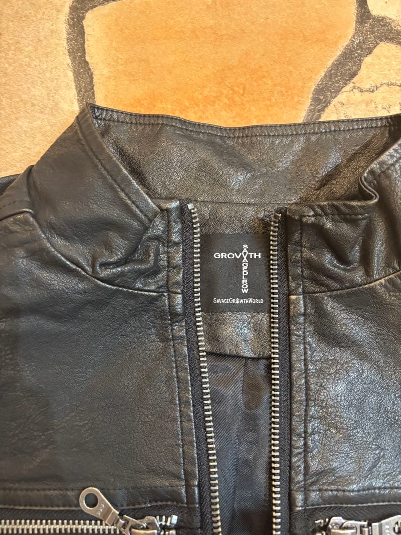 SGW 十字架 ライダースジャケット　レザー　秋　クロスモチーフ