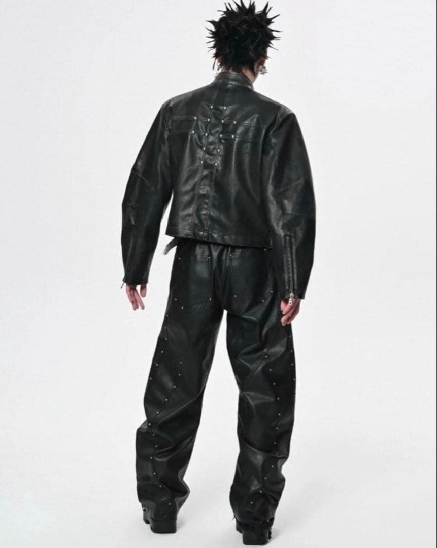 SGW 十字架 ライダースジャケット　レザー　秋　クロスモチーフ