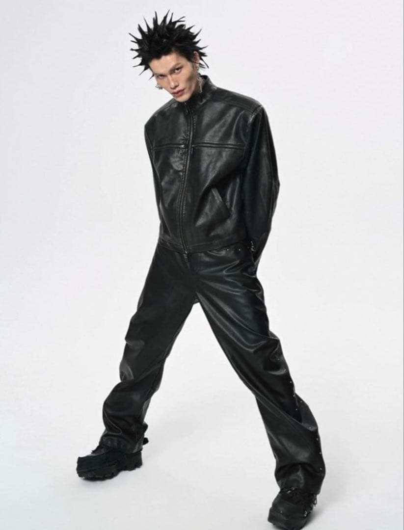 SGW 十字架 ライダースジャケット　レザー　秋　クロスモチーフ