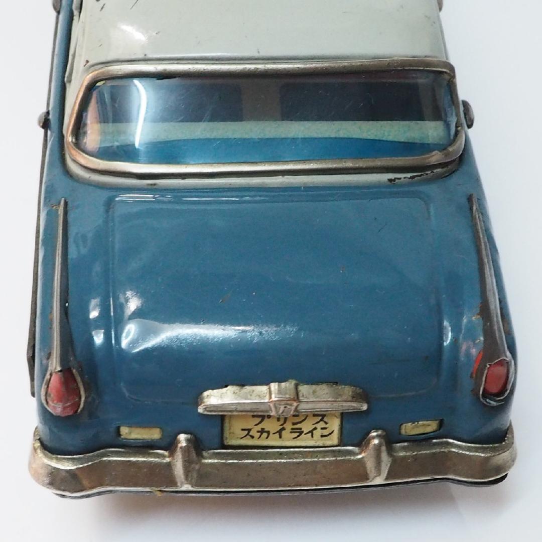 萬代屋【初代プリンス スカイライン ALSID-1水色】当時物ブリキ自動車 箱無