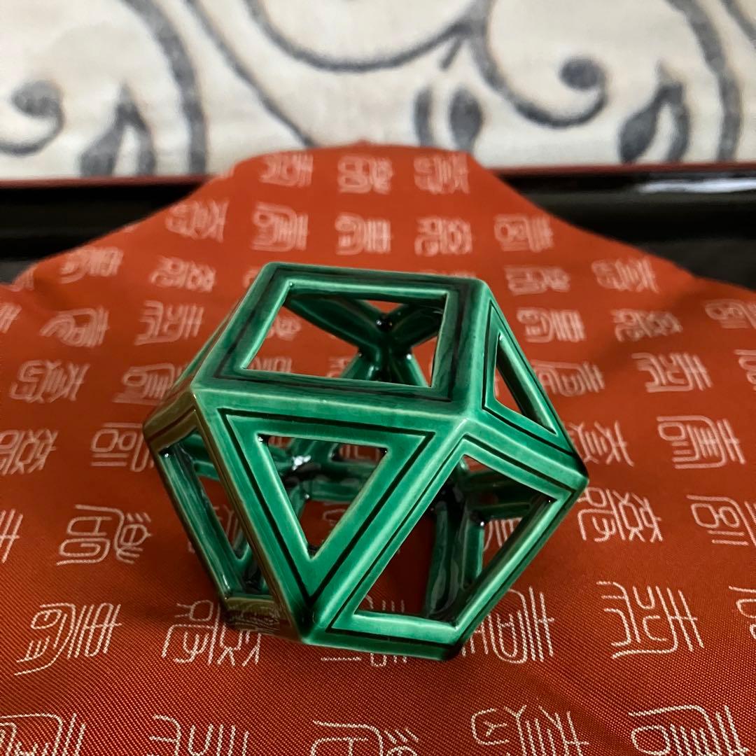 茶道具 中村翠嵐 青交趾切子 蓋置