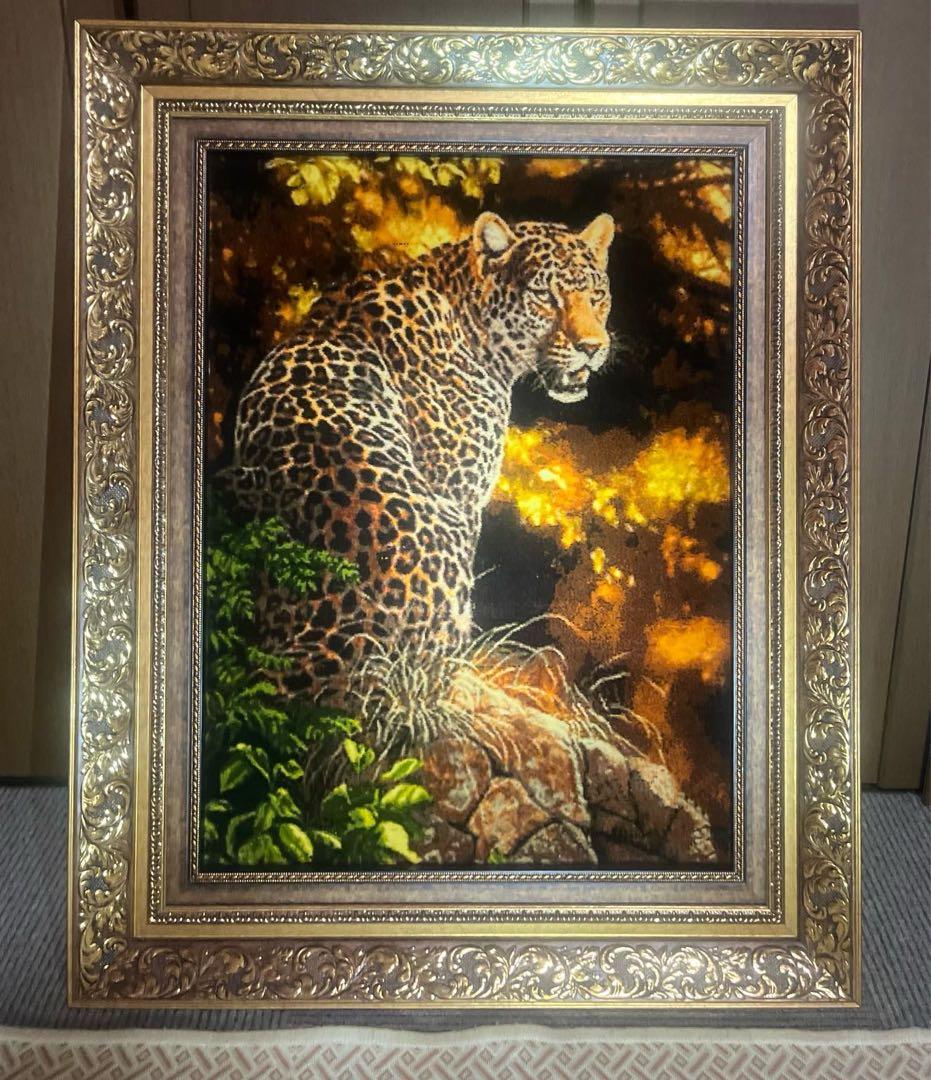 ペルシャ絨毯　絵画絨毯　手織り　タペストリー　横495✖️縦675㎜