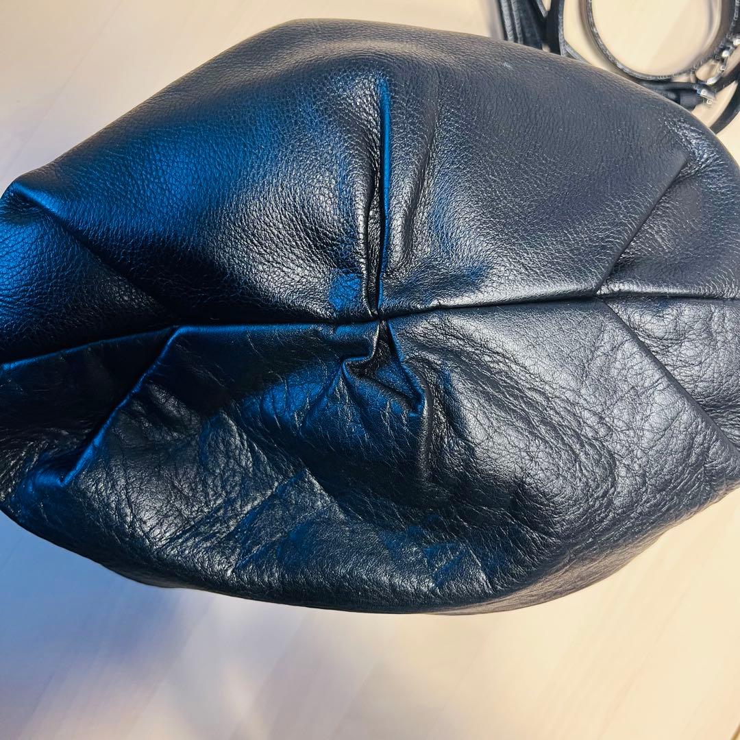 russet レザー巾着4wayショルダーバッグ