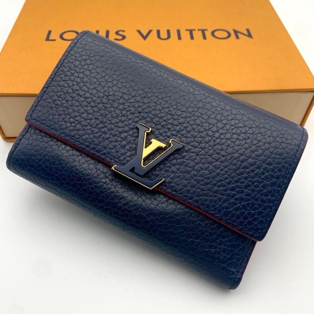 鑑定済み 美品 ルイヴィトン ポルトフォイユ カプシーヌ コンパクト 財布 革