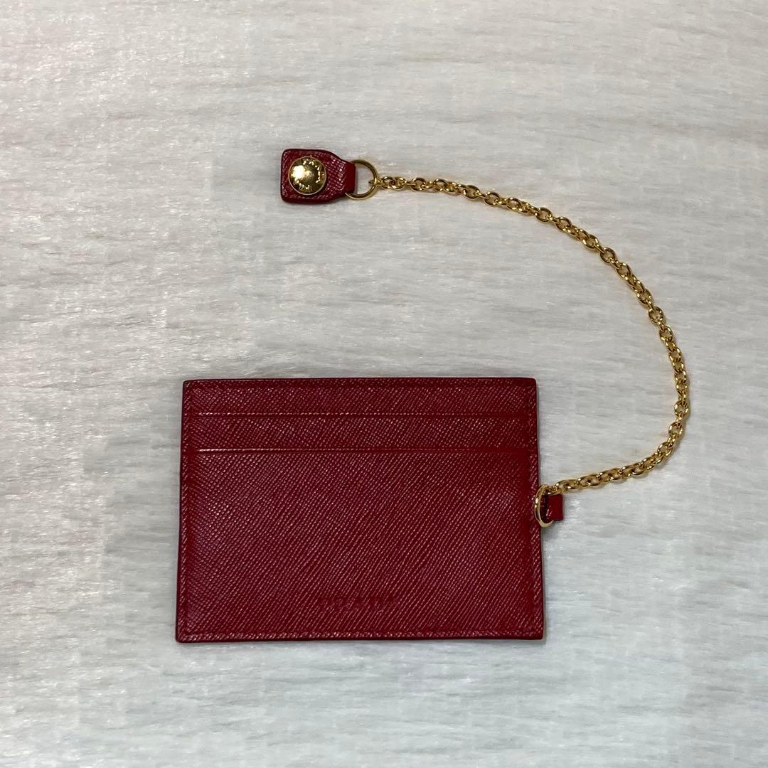 お買い得品　PRADA プラダ　サフィアーノ　長財布　赤　付属品　三角ロゴ
