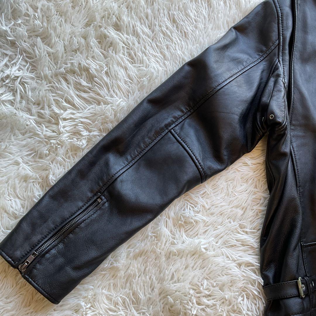 人気✨RIDEZ レザージャケット　シープスキン　本革　ブラック　XXL 大きい