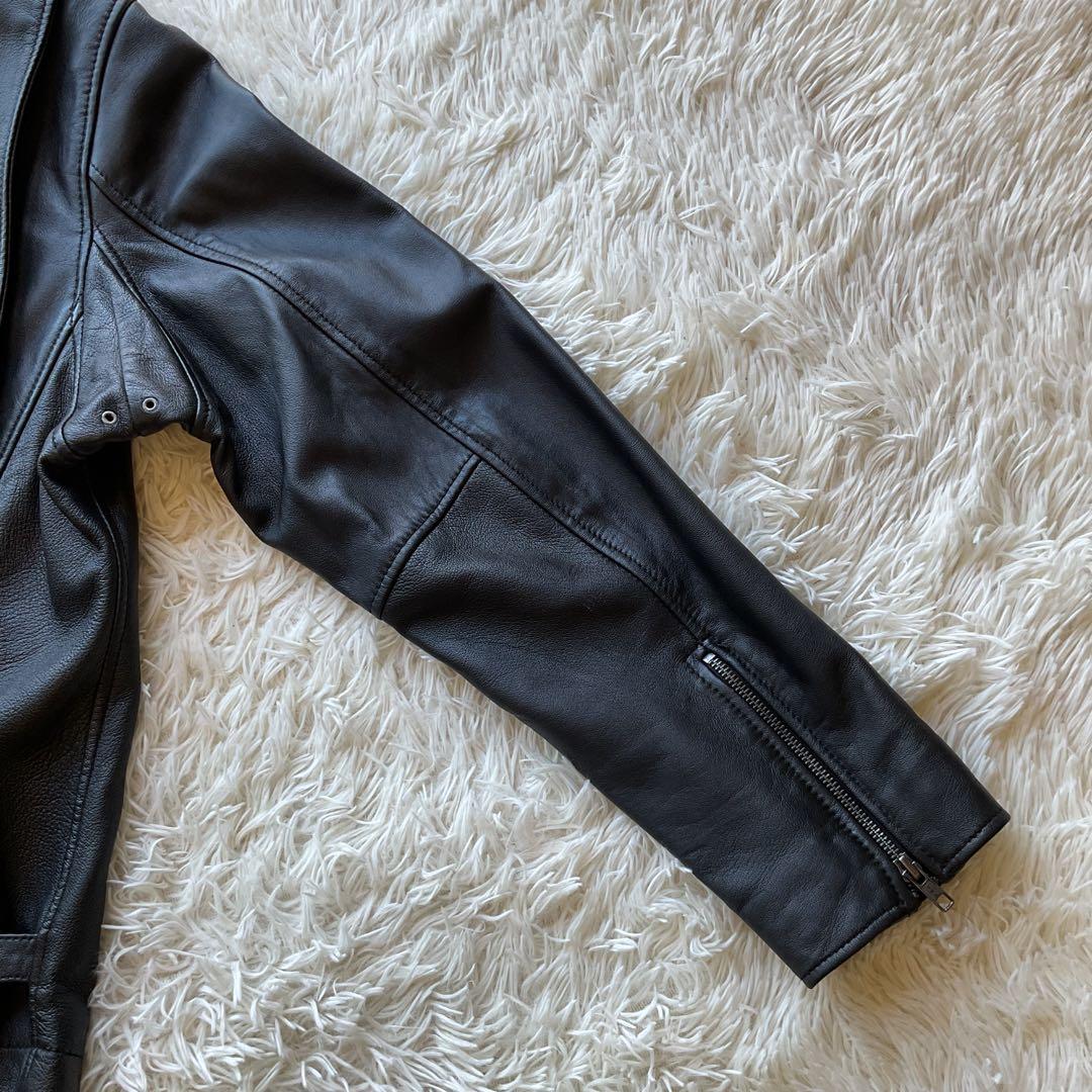人気✨RIDEZ レザージャケット　シープスキン　本革　ブラック　XXL 大きい