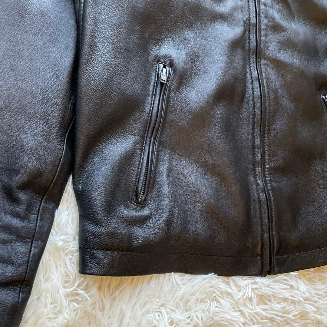 人気✨RIDEZ レザージャケット　シープスキン　本革　ブラック　XXL 大きい