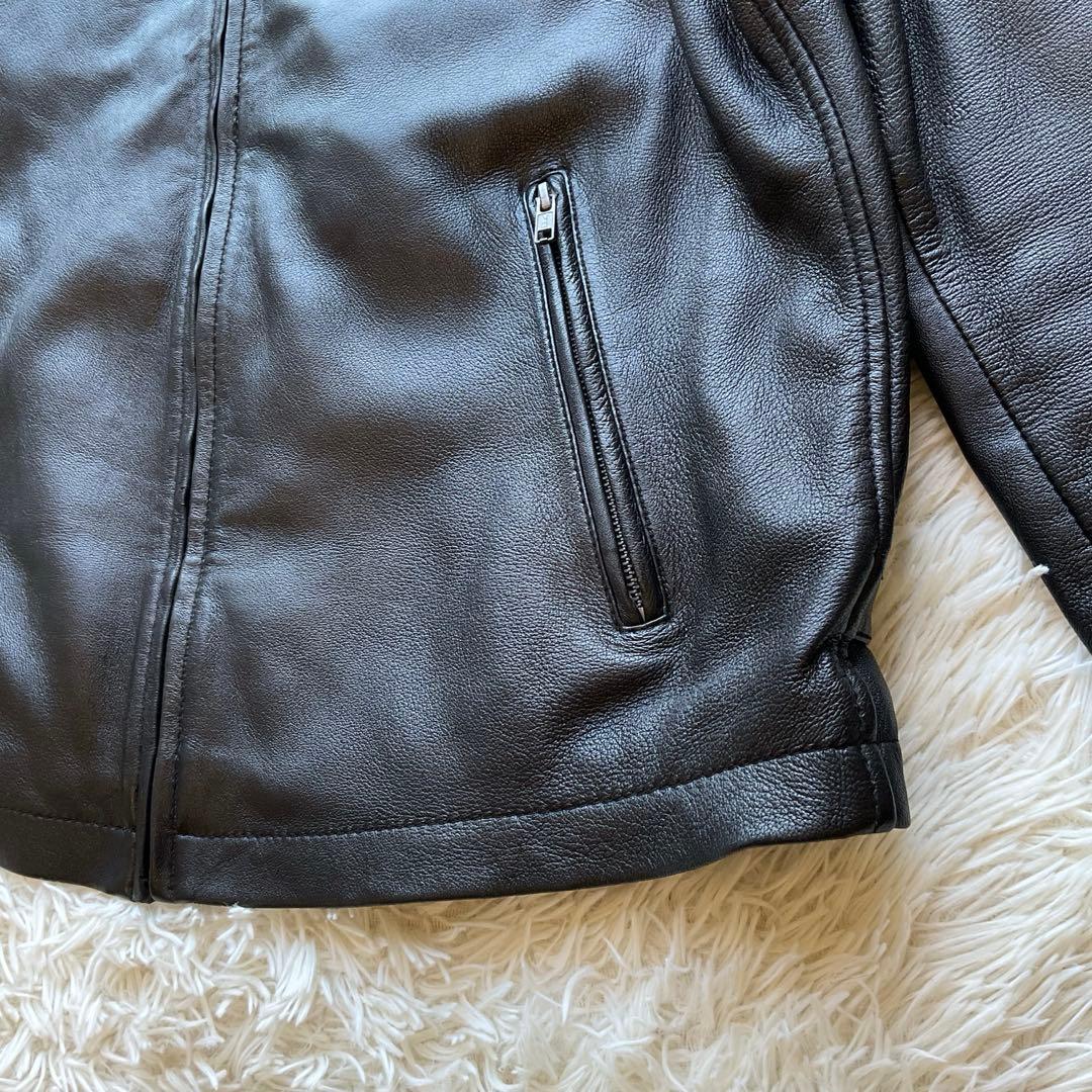 人気✨RIDEZ レザージャケット　シープスキン　本革　ブラック　XXL 大きい