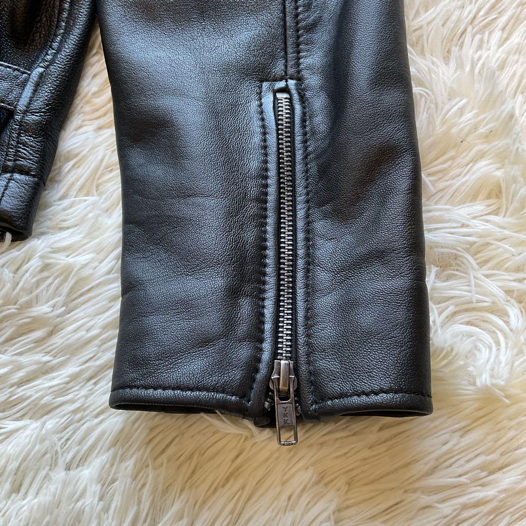 人気✨RIDEZ レザージャケット　シープスキン　本革　ブラック　XXL 大きい