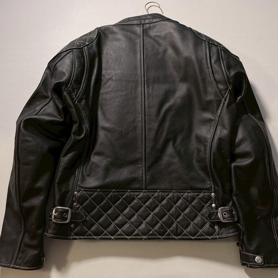 【なかじん】MOTO FIELD ライダースジャケット L レザー 黒