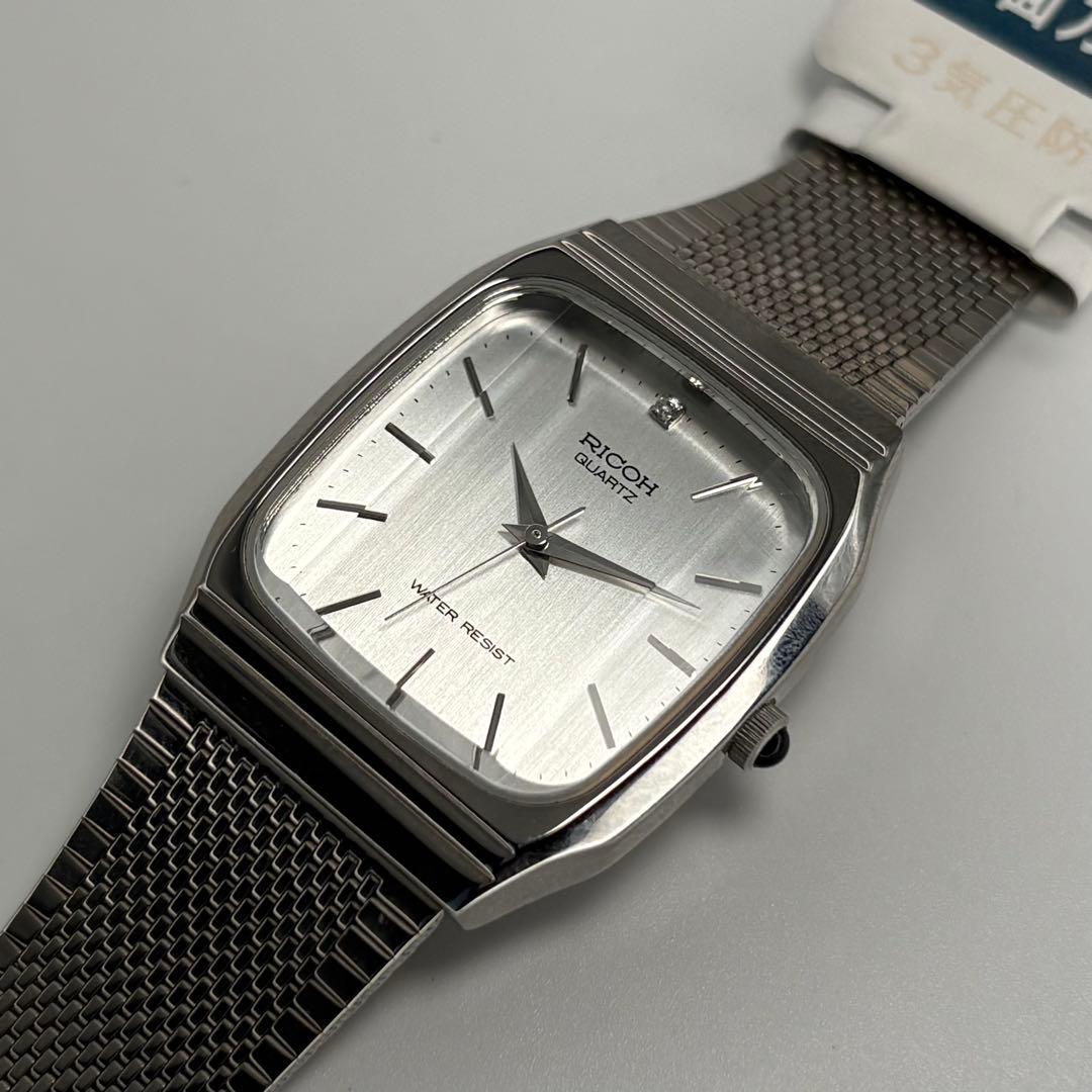 デッドストック品 RICOH リコー クォーツ腕時計 カットガラス 電池交換済